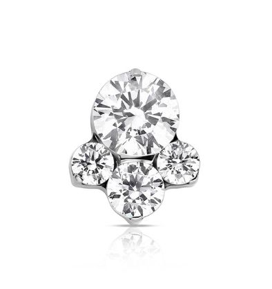 Industrial Strength Titanium Prong Set Caeli Captive Bead Large - White CZ