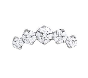 Industrial Strength Titanium Prong Set Prium Threadless End - White CZ