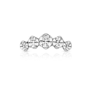 Industrial Strength Titanium Prong Set Prium #2  Threadless End - White CZ