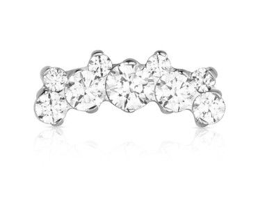 Industrial Strength Titanium Prong Set Prium #3 Threadless End - White CZ Industrial Strength Titanium Prong Set Prium #3 Threadless End - White CZ
