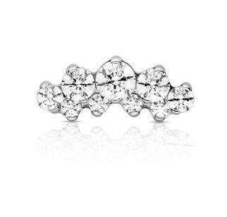 Industrial Strength Titanium Prong Set Prium #4  Threadless End - White CZ