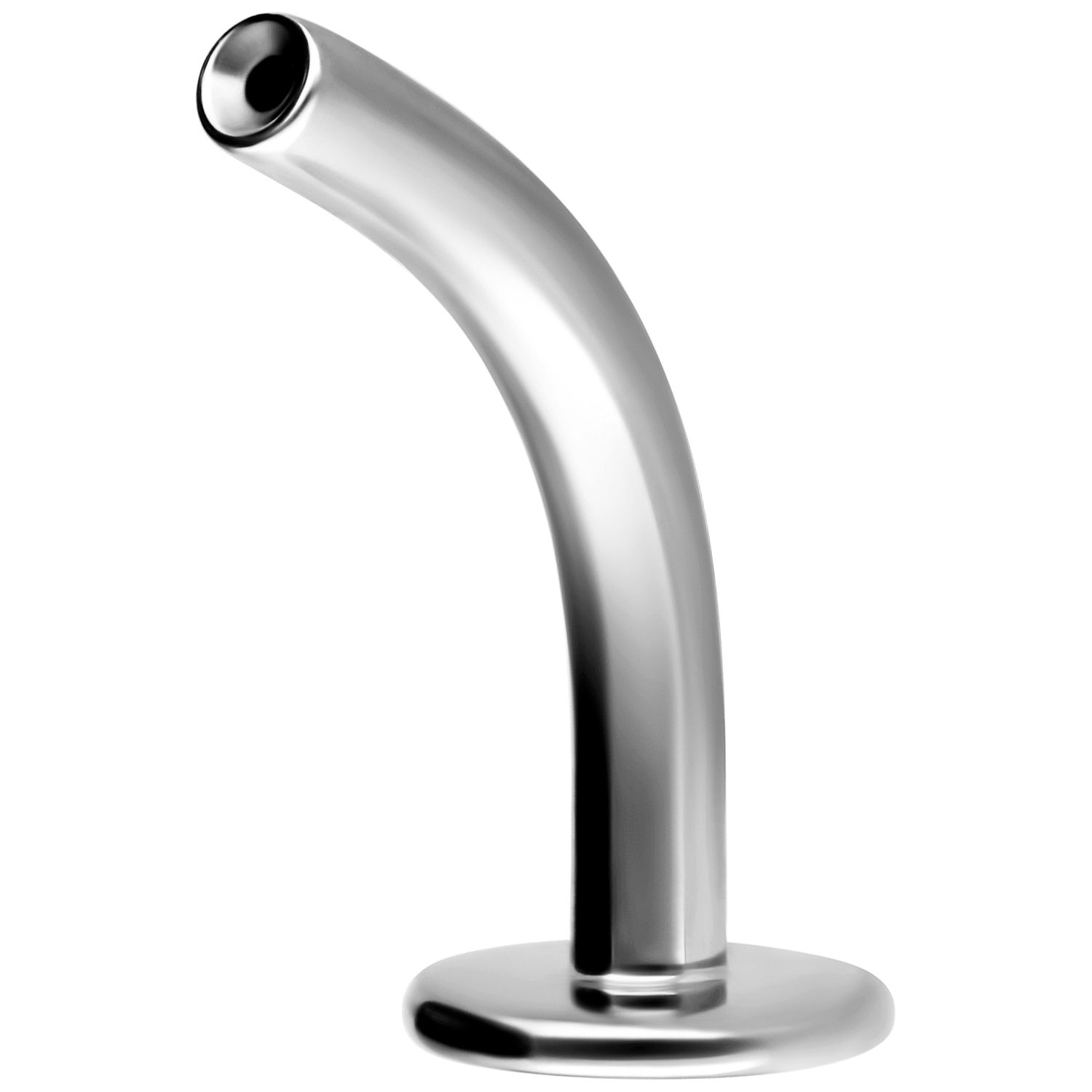 Titanium Threadless Navel Curve With Fixed Disc Titanium Threadless Navel Curve With Fixed Disc