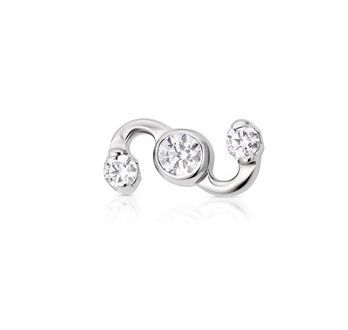 Industrial Strength Titanium Duality 2 Threadless End - White CZ