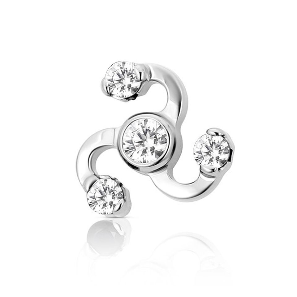 Industrial Strength Titanium Galaxy Threadless End - White CZ