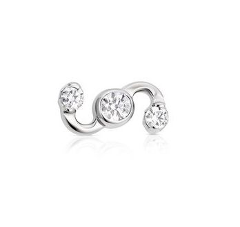 Industrial Strength Titanium Duality 2A Threadless End - White CZ
