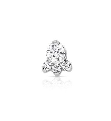 Industrial Strength Titanium Odyssey Carina Threadless End - White CZ Industrial Strength Titanium Odyssey Carina Threadless End - White CZ