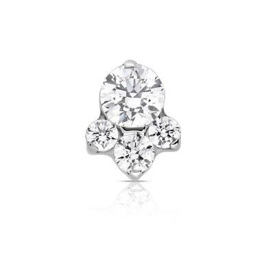 Industrial Strength Titanium Odyssey Caeli #2  Threadless End - White CZ