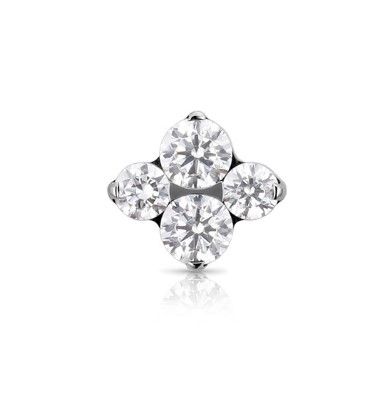 Industrial Strength Titanium Odyssey North Star Threadless End - White CZ