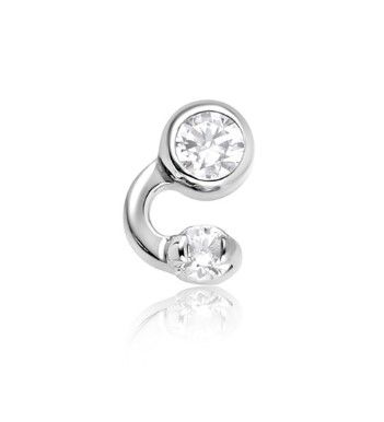 Industrial Strength Titanium Sidecar #1 Threadless End - White CZ