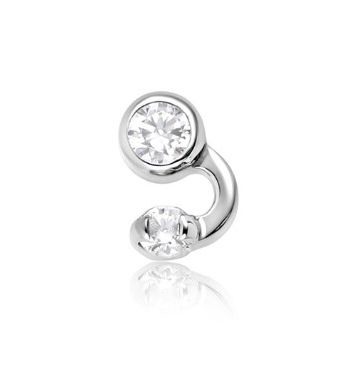 Industrial Strength Titanium Sidecar #1A Threadless End - White CZ