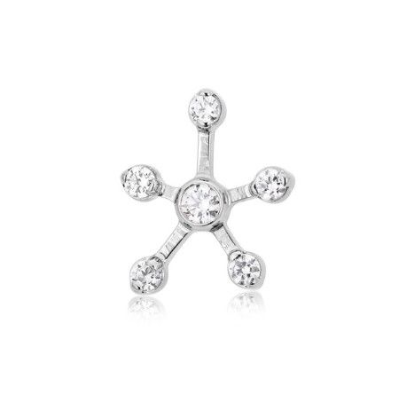 Industrial Strength Titanium Sputnik Threadless End - White CZ