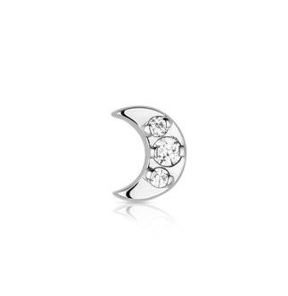 Industrial Strength Titanium Odyssey Luna Threadless End - White CZ Industrial Strength Titanium Odyssey Luna Threadless End - White CZ