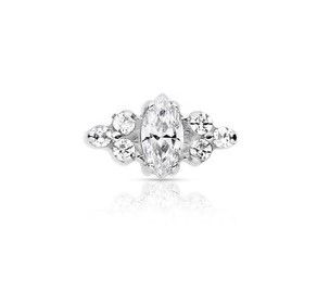Industrial Strength Titanium Venus Threadless End - White CZ
