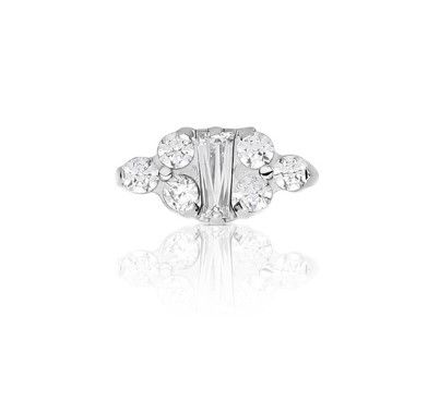Industrial Strength Titanium Venus 2  Threadless End - White CZ