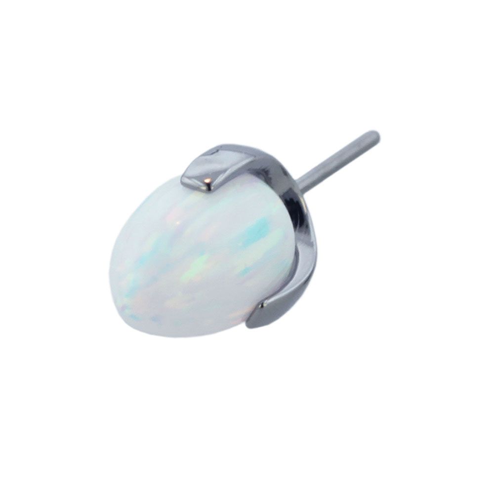 Industrial Strength Titanium Threadless Faux-pal Dragon Egg - White Opal Industrial Strength Titanium Threadless Faux-pal Dragon Egg - White Opal