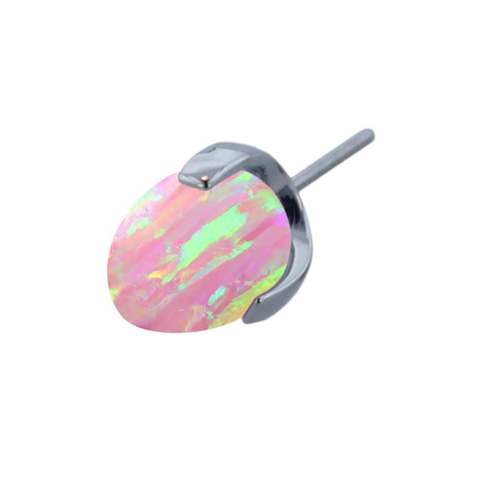 Industrial Strength Titanium Threadless Faux-pal Dragon Egg - Bubble Gum Pink Opal