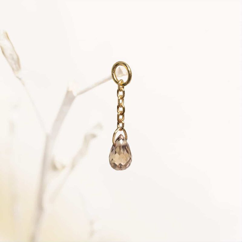 Seven Five Zero 18K Solid Yellow Gold Charm - The Stork Small #1