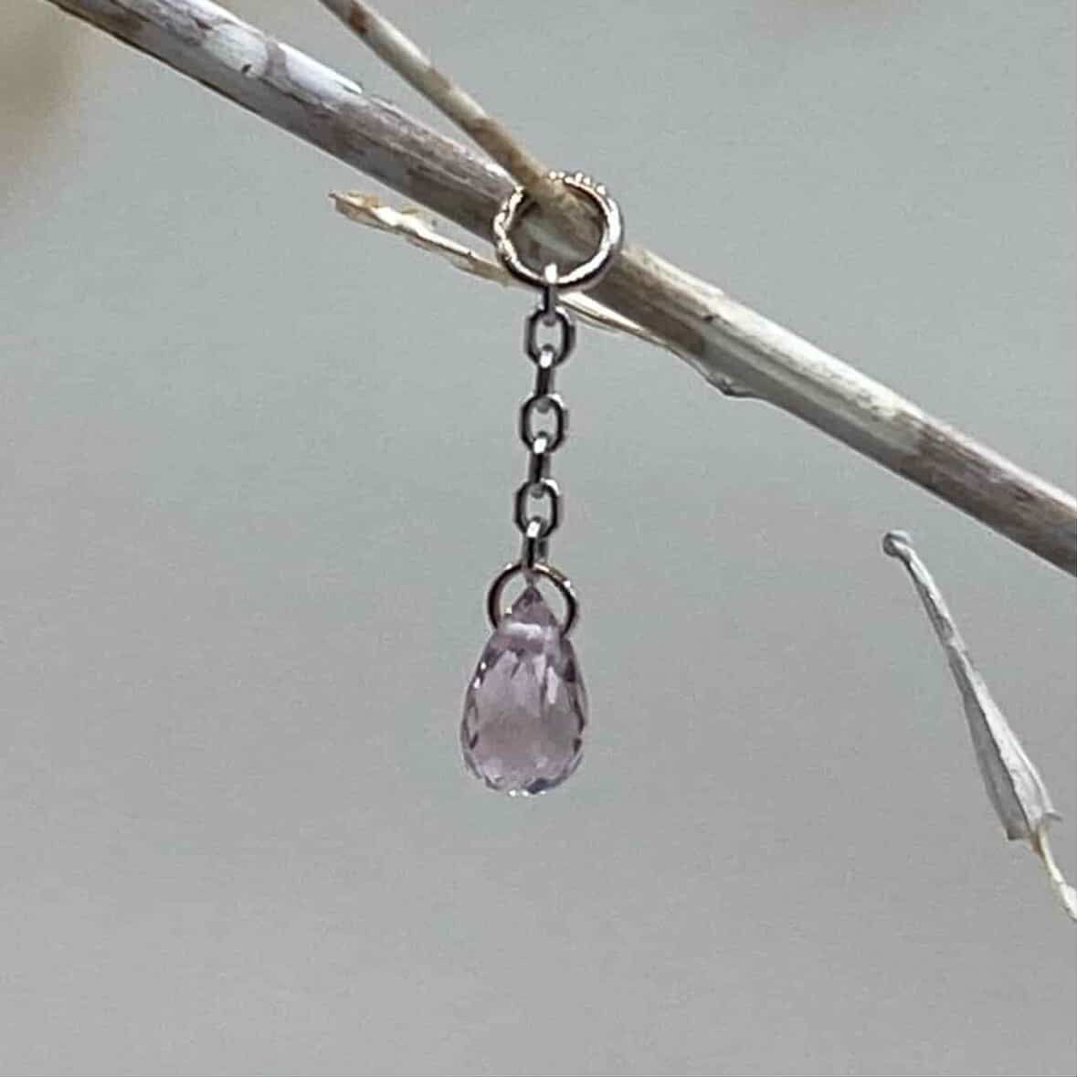Seven Five Zero 18K Solid White Gold Charm - The Stork Small #3
