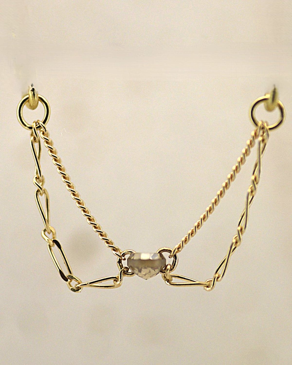 Seven Five Zero 18K Solid Yellow Gold Chain - The Bat Chocolate Grey Diamond