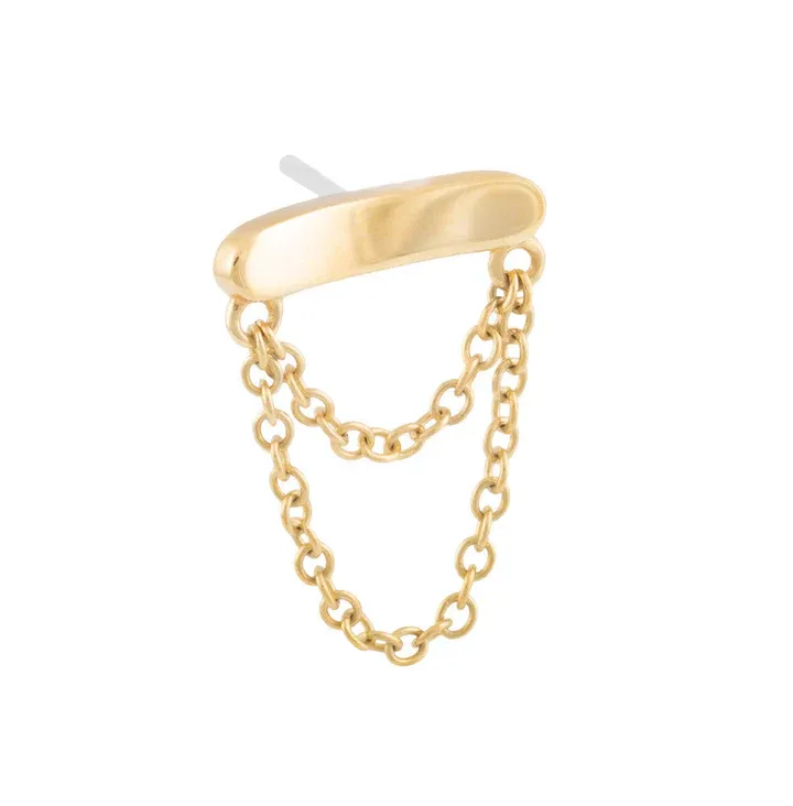 14K Yellow Gold Minimalistic Threadless End