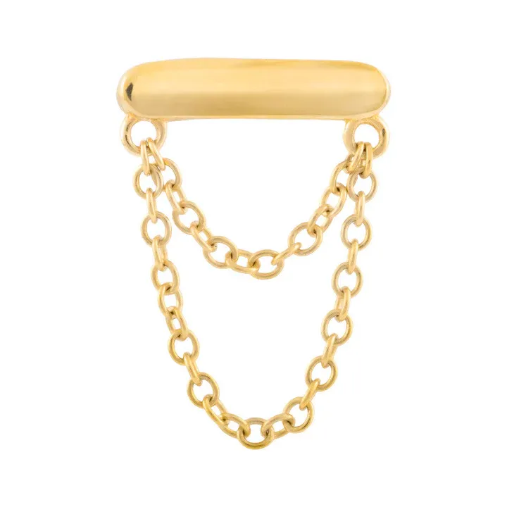14K Yellow Gold Minimalistic Threadless End