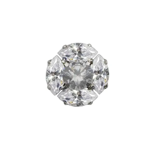 Canasteel Threaded Poppy - White CZ