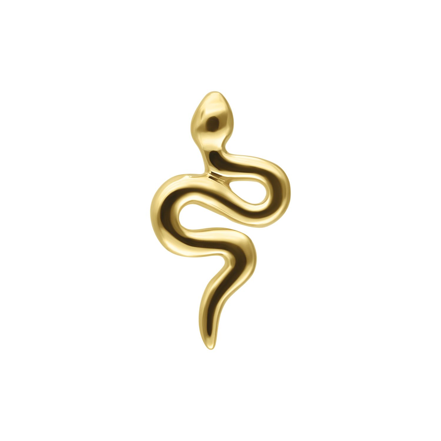 14K Solid Gold Threadless Snake