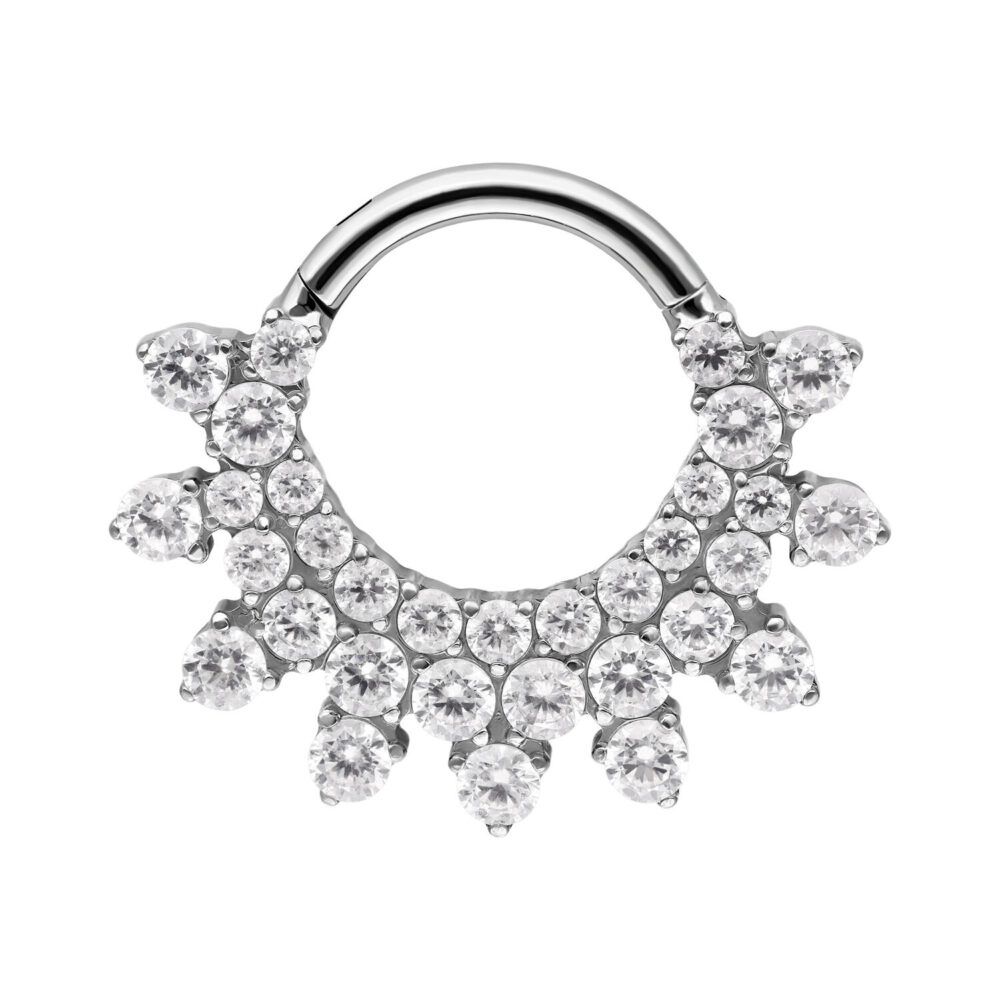 Titanium Divine Crystal Clicker Ring