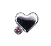 Canasteel Threadless Sweatheart Left 5 mm - Pink CZ