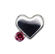 Canasteel Threadless Sweatheart Left 5 mm - Medium Ruby CZ