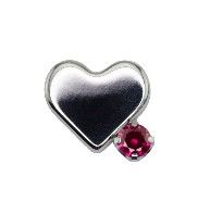 Canasteel Threadless Sweatheart Right 5 mm - Medium Ruby CZ