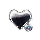 Canasteel Threadless Sweatheart Right 5 mm - AB Crystal CZ
