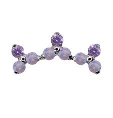 Canasteel Threadless Diana #3 - Amethyst CZ & Lavender Jade Opal CZ