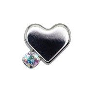 Canasteel Threadless Sweatheart Left 5 mm - AB Crystal CZ