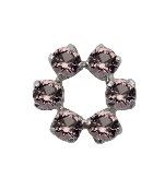 Canasteel Threadless Halo 6 Gem - Morganite CZ