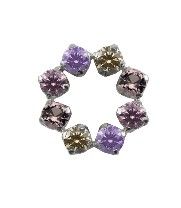 Canasteel Threadless Halo 8 Gem - Amethyst / Champagne / Morganite / Pink CZ