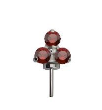 Canasteel Threadless Forward Facing Trinity - Garnet Pyrope CZ