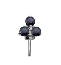 Canasteel Threadless Forward Facing Trinity - Midnight CZ Canasteel Threadless Forward Facing Trinity - Midnight CZ
