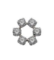 Canasteel Threadless Halo 6 Gem - White CZ
