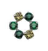 Canasteel Threadless Halo 6 Gem - Dark Afgan Tourmaline / Emerald / Peridot CZ Canasteel Threadless Halo 6 Gem - Dark Afgan Tourmaline / Emerald / Peridot CZ