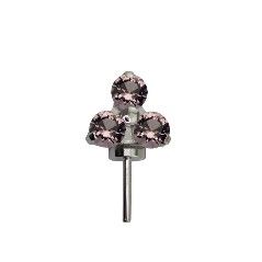 Canasteel Threadless Forward Facing Trinity - Morganite CZ