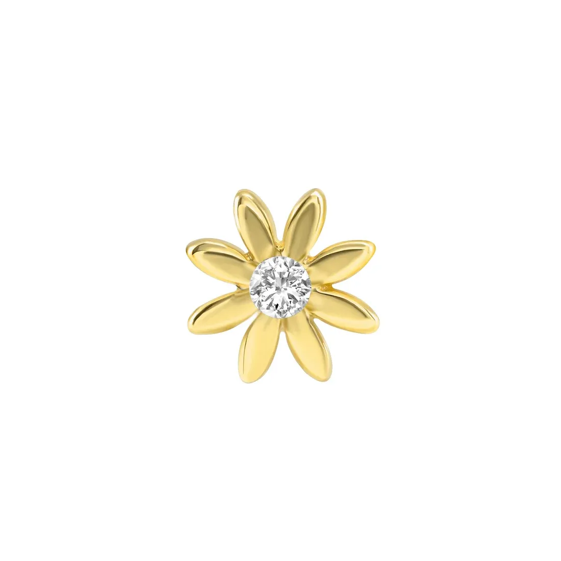 Norvoch 14K Solid Gold Threadless Chamomile - White CZ Norvoch 14K Solid Gold Threadless Chamomile - White CZ