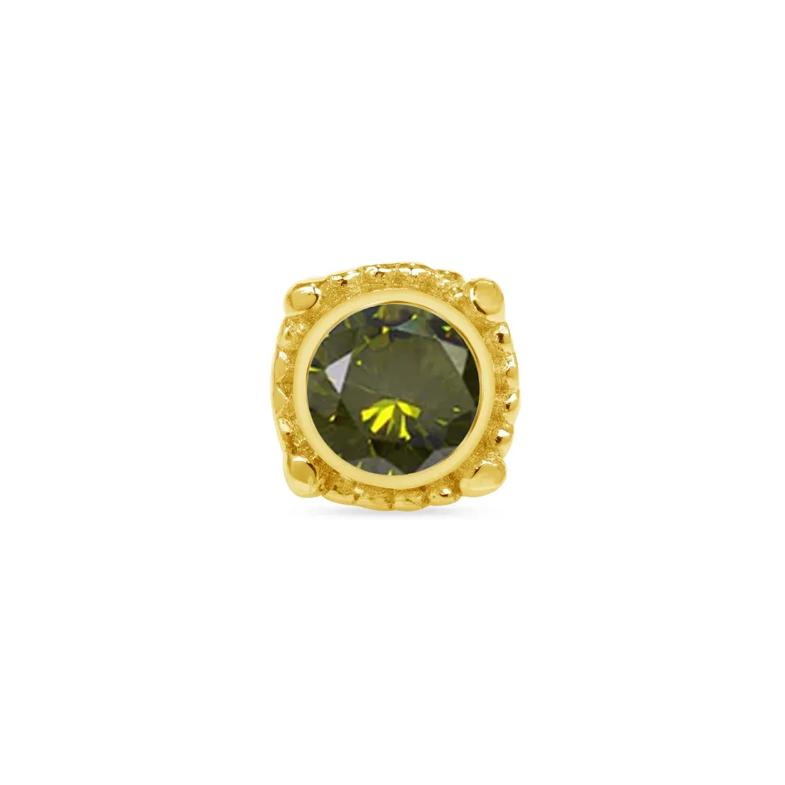 Norvoch 14K Solid Gold Threadless Afra - Peridot CZ