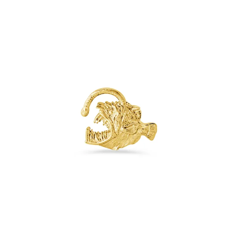 Norvoch 14K Solid Gold 1/1.2 mm Threaded Angler Fish Left Orientation