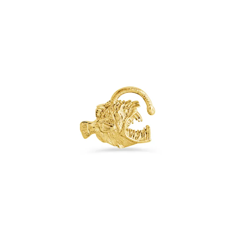 Norvoch 14K Solid Gold 1/1.2 mm Threaded Angler Fish Right Orientation