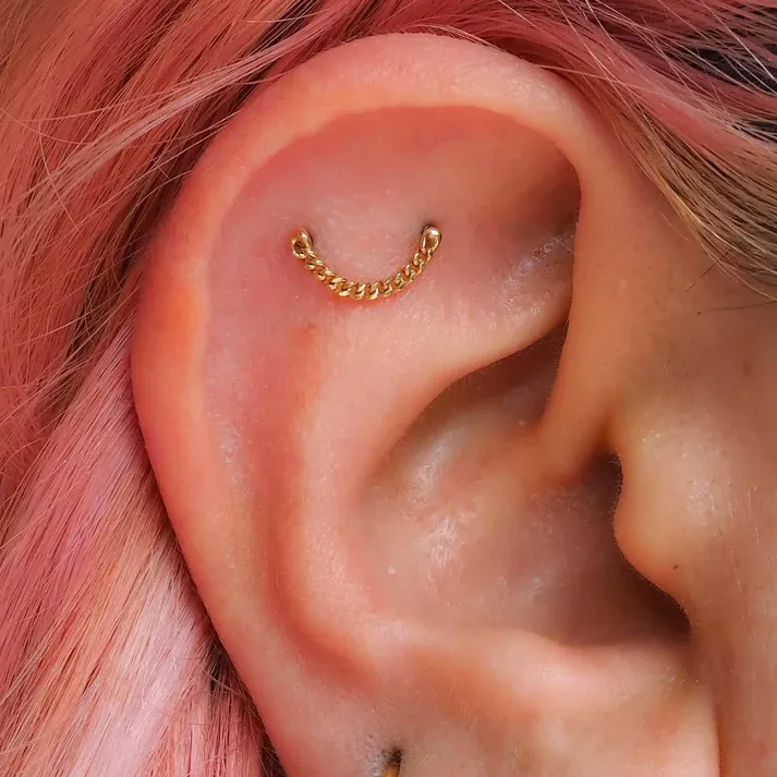 Buddha Jewelry 14K Solid Rose Gold Drip Double Threadless End
