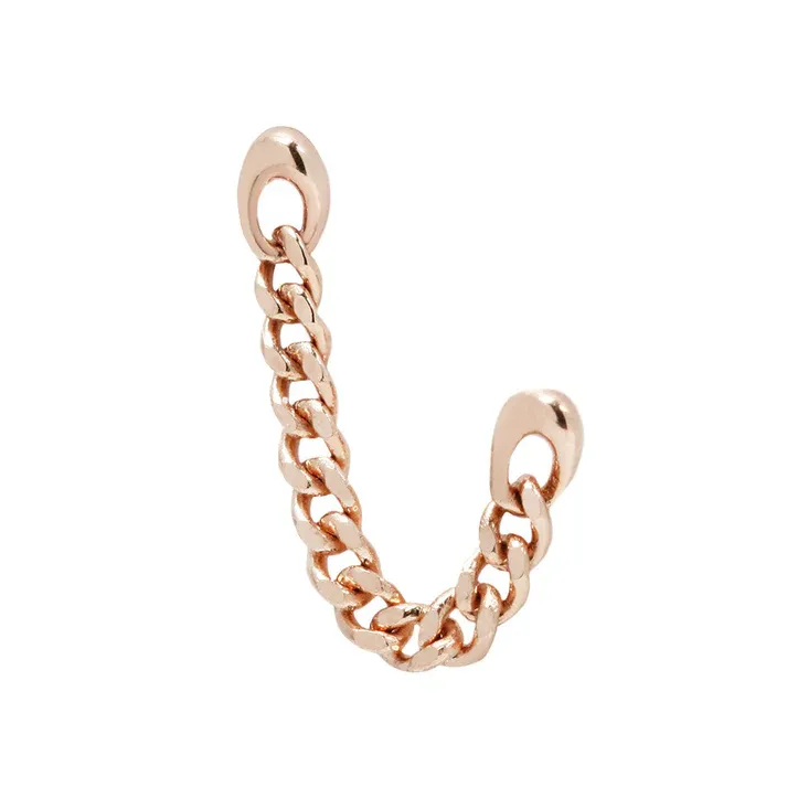 Buddha Jewelry 14K Solid Rose Gold Drip Double Threadless End