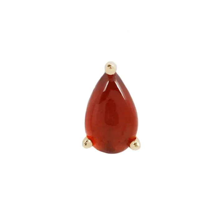 Buddha Jewelry 14K Solid Rose Gold Threadless Prong Pear - Garnet Buddha Jewelry 14K Solid Rose Gold Threadless Prong Pear - Garnet