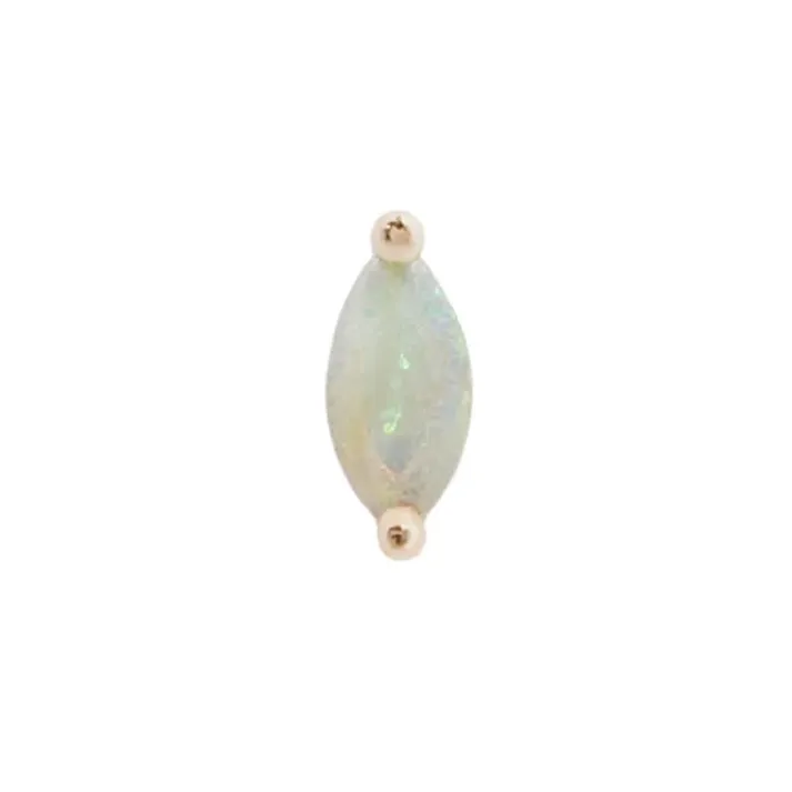 Buddha Jewelry 14K Solid Yellow Gold Threadless Zuri - Australian Opal