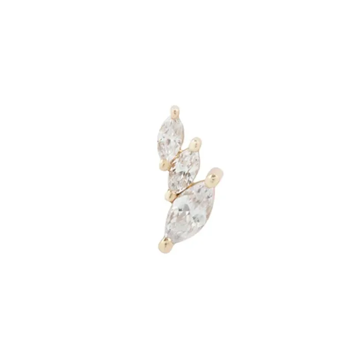 Buddha Jewelry 14K Solid Yellow Gold Threadless Multiplicity Left Oriëntation